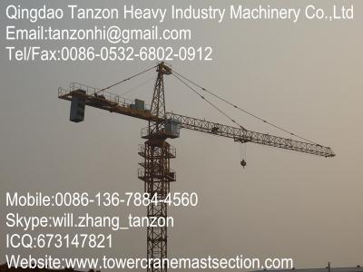 China 10 tons Q345B Steel TC7013-10 China Topkit Tower Crane With 70m Jib Length for sale