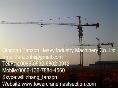 China Self Climbing Tower Crane , 40m free standing TC6010-6 Q345B Steel for sale