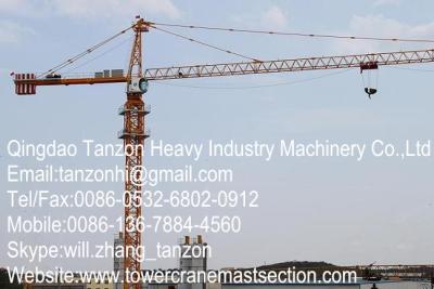 China Q345B Steel 8 tons Building Tower Crane / Flat Top Tower Crane for sale