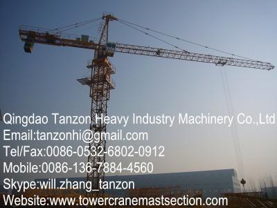 China 8 ton Construction Tower Crane For Wharf / Bridges , TC6013-8 for sale