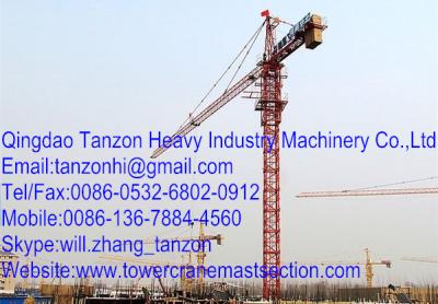 China Civil Buildings Steel Fixed Tower Crane 6 ton with 50m length for sale