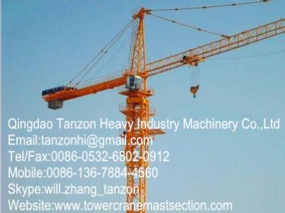 Chine Grue à tour du bâtiment TC6015-8 pour la construction, hauteur maximum de la longueur 180m de potence de 60m à vendre