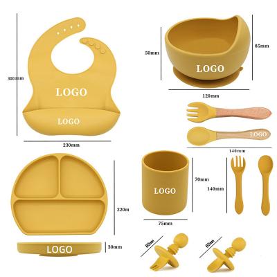 China Custom Logo Eco-Friendly Silicone Baby Soft Spoon Suction Training Bowl Feeding Supplies Safe Custom Tableware for sale