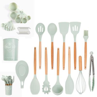 China Amazon Viable Hot Selling 12 Pieces Silicone Kitchen Utensils Set Various Color Nonstick Cookware Set For Kitchen Tools for sale