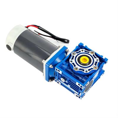 China 6w-300w Brush DC Electric Motor With NMRV Worm Gear Box 12V/24V/48V 60mm-104mm DC Motor for sale