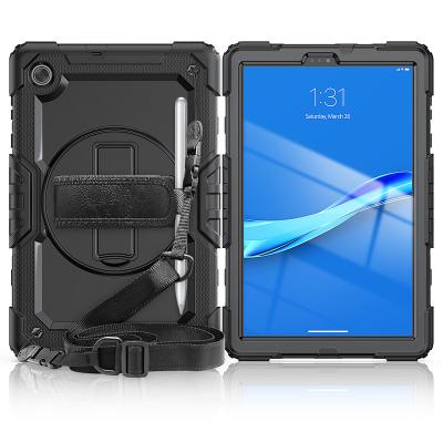 China TPU+Silicon Tablet Case Cover For Lenovo M10 plus X606 PC+Silicon Shockproof With Hands And Shoulder Strap Tablet Back Cover for sale