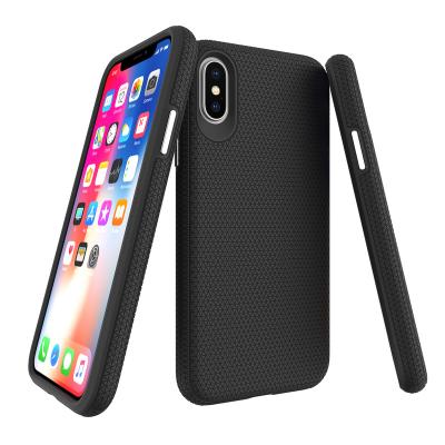 China Anti-drop TPU+PC Mobile Phone Accessories 2 in 1 Hybrid Triangle Texture Shockproof Case for iPhone 11 Pro Max/iPhone X/iPhone XR for sale