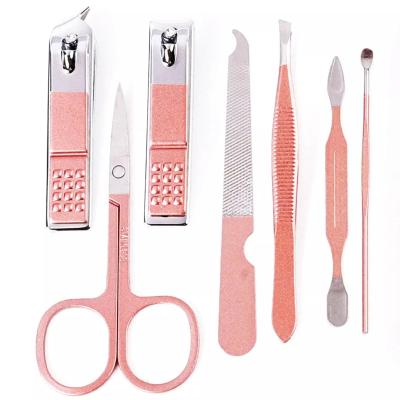 China Durable 7 Pcs Manicure Nail Clippers Cutter Set Professional Stainless Manicure Pedicure Care Tool Kit for sale