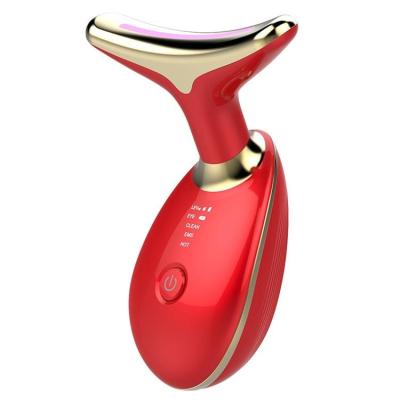 China For Home Use Rechargeable Led Electric Photon Wrinkle Removal Massager Portable Neck And Face Skin Tightening Lifting Device for sale