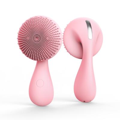 China Mini Acoustic Wave Deep Clean Massager Sonic Facial Cleaning Brush Waterproof Magnetic Silicone for sale