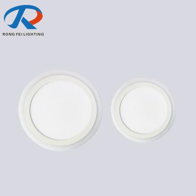 China Commercial Pure White Surface Round Led Panel Light 18W 24W Double Color for sale