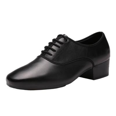 China Jazz Shoes Trendy Genuine Leather Breathable Modern Dance Professional and Comfortable Wearable Men Dance Shoes for sale