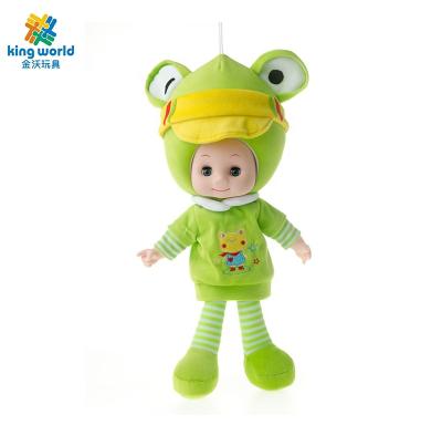 China Cartoon Toy Green Color Beauty Doll Girl Doll Lovely Musical Soft Plush Toys For Baby Toy for sale