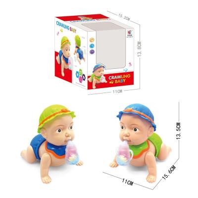 China Baby Doll Bottle Music Baby Crawling Toys 64*45*73cm Small Electric Swing Light Plastic Body for sale