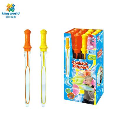 China Hot Selling Colorful Bubble Stick Family Outdoor Play Bubble Water Toys Stick Blowing Soap Play Set 240ml for sale