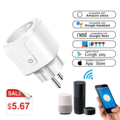 China Residential/Multi-Purpose Wireless Google tuya Smart Socket Eu 16A wifi socket smart alexa socket for sale