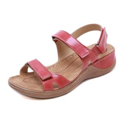 China Other New Summer New Summer High Quality Fast Delivery Light Weight PU Wedge Heel Sandals Ladies Casual Open Platform for sale