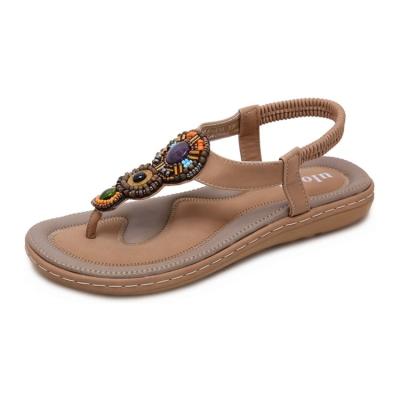 China Other high quality and best leather large size sandals wear-resistant ladies price non-slip flat sandals PU for sale