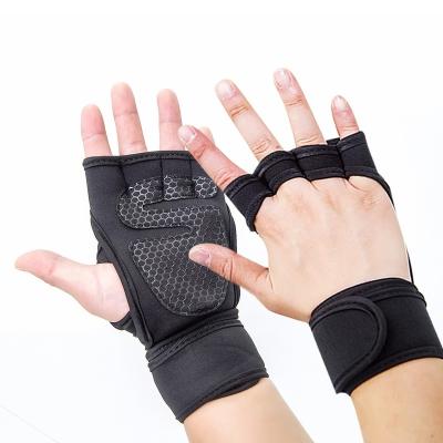 China Custom Waterproof Sport Fitness Waterproof Neoprene Weightlifting Gym Fingerless Gloves Ease for sale