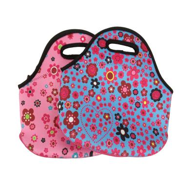 China Soft Unique Design Hot Sale Soft Neoprene Printing Customized Lunch Bags For Women for sale