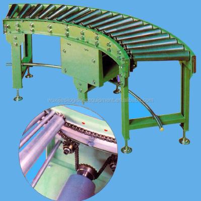 China KTR-S Oil Resistant Japanese Standard Single Chain Motor Curved Roller Conveyor for sale