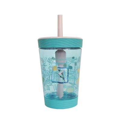 China Straw Cup Hard Plastic Leak Proof Viable Kids Cups With Straws Glass Cup With Lid And Straw for sale