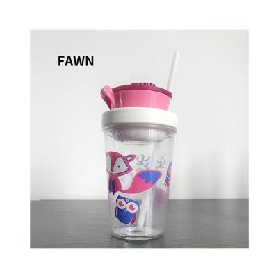 China Straw Cup Manufacturer Cup With Straw Custom Viable Kids Straw Cup With Handle Snack for sale