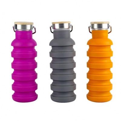 China Amazon Food Grade Silicone 550ml Golf Viable Shape Collapsible Water Bottle Collapsible Water Bottle for sale