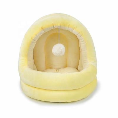 China Sustainable Manufacturer Custom Warm Cat Bed House With Ball Toys Pet Bed For Cats for sale