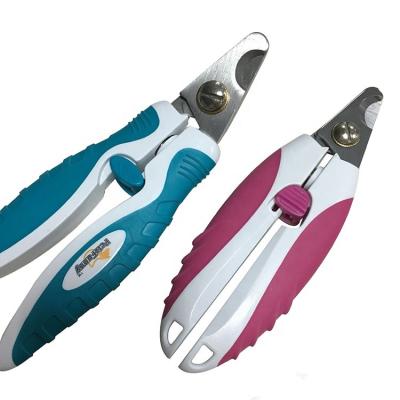 China Viable Claw Dog Nail Clippers and Trimmers with Safety Lock Protective Guard for Medium and Large Breeds for sale