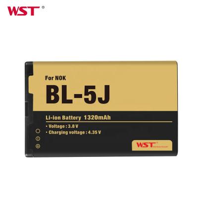 China WST Factory 100% Compatible Cell Phone Replacement 1320mAh 3.7v Battery For Nokia Mobile Battery bl-5j for sale