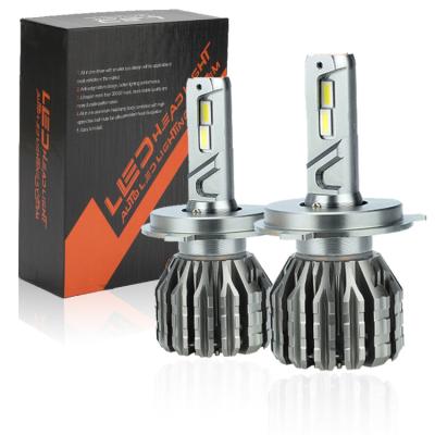 China Aluminum factory shipping in stock led light car h4 h11 h7 led headlight bulbs 6500k super bright white led headlight bulb for sale