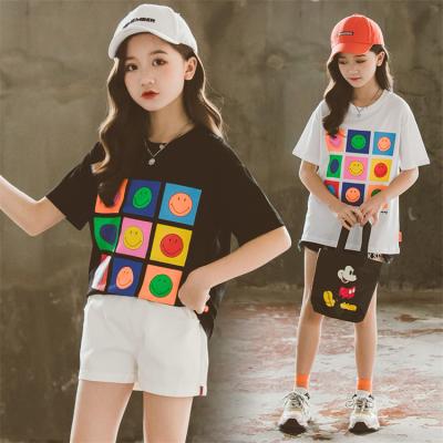 China New summer children's sleeve leisure T-shirt girls' jacket summer Korean version short bottom clothes loose shirt children's breathable T-shirt for sale