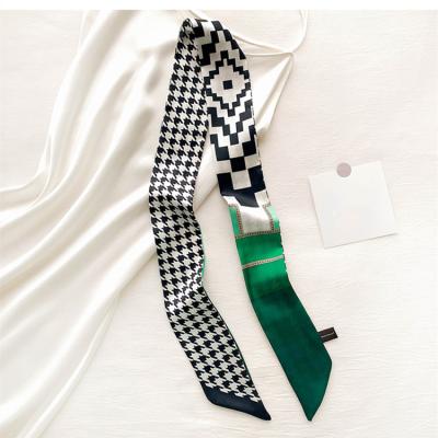 China 2022 new square style Korean fashion printed pattern long clavicle scarf decorative ribbon for sale