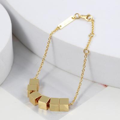 China TRENDY Multi Color Letter Clavicle Square Brass Dies Necklace Retro Necklace European and American Pendant Bracelet for sale