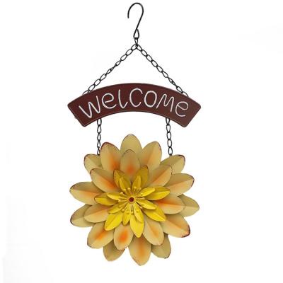 China Europe Wall Art Metal Sunflower Welcome Wall Decor Classroom Decorative Home Decorations For Birthday for sale