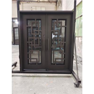 China Waterproof Exterior Smart Designs Front Iron Entry Doors Modern Doors For Houses for sale