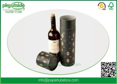 China Round 100% Eco Kraft Wine Gift Tube With Tin Lid Vodka Brandy Packaging for sale