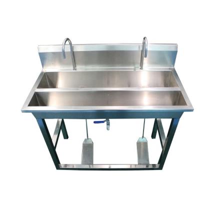 China Food Processing Plant Stainless Steel Hand Wash Disinfection Foot Operated Sink Suitable For Food Processing Workshops for sale