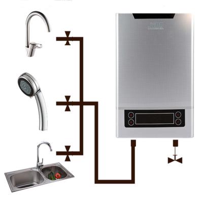 China Hotel JNOD Instant 3 Cb Phase CE Bathroom Shower Hot Water Machine Electric Water Heater for sale