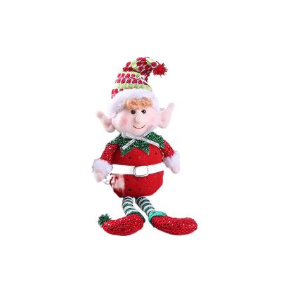 China Cloth+Cotton Filled Red Green Christmas Decorations Long Leg Elf Doll Christmas Tree Doll Gift Ornaments for sale