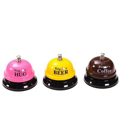 China Creative Metal Rattle Reminder Restaurant Bar Club Calling Bell Service Bell New Tinplate Holiday Decorations for sale