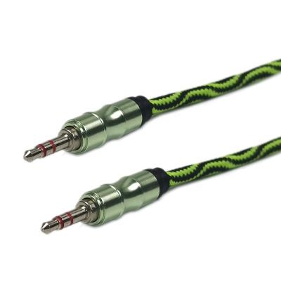 China Car Premium Audio Nylon Jack 3.5 Cable 3.5mm Male To Aux Cable. male car stereo for car cell phone headset speaker for sale