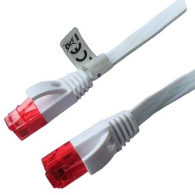 China Computer Cat6 High Speed ​​White Ethernet LAN Patch Cord Network Flat Cable TJ206034 for sale