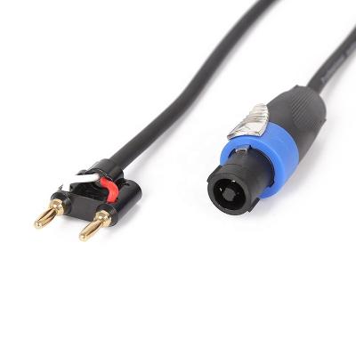 China Multimedia Speakon 4Cond To Dual Banana Plug Audio Speaker Cable Lock Twist for sale