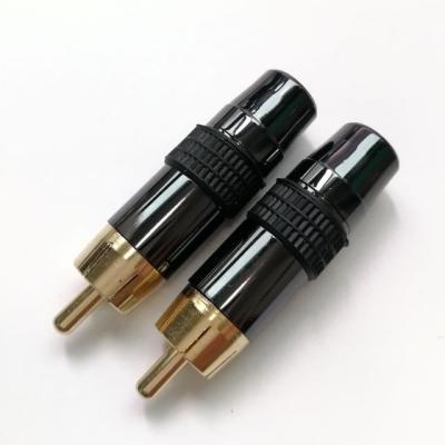 China audio & Video High Quality 24K Gold Brass RCA Male Audio Connectors For Coaxial Cable for sale