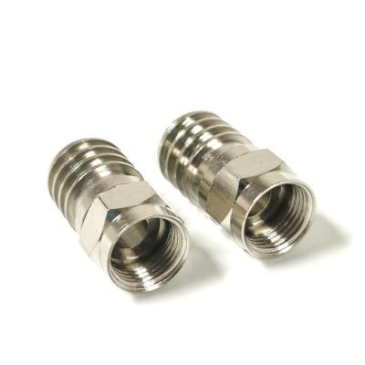 China High quality brass rg6 rf crimp on f connectors for tv for sale