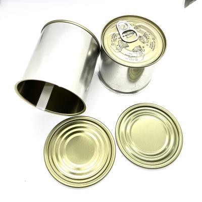 China Recycled Materials Food Grade Easy Open Tinplate Can Silver Metal Color Three Piece Tin Can Canned Food for sale