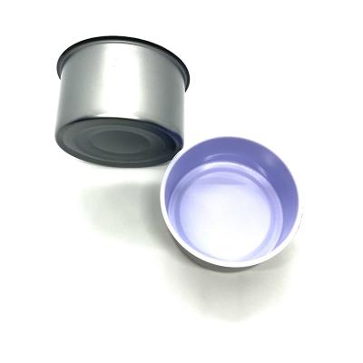 China Recyclable 3.5 g Self Sealing Tin Can Child Resistant Tin Can Small With Clear Easy Open Lid Covered With Plastic Lid for sale