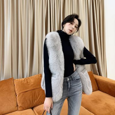 China Wholesale Warm Breathable Real Natural Fur Vest Women's Fox Fur Vest Fox Fur Vest for sale